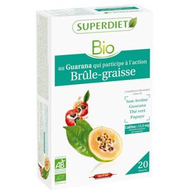 Superdiet Complexe Brûle Graisse Guarana - Thé Vert - Papaye - Son d'Avoine Bio