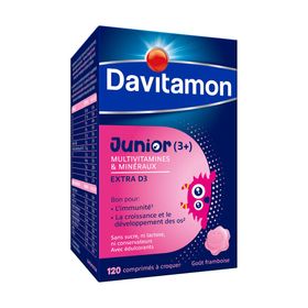 Davitamon Junior Framboise - Multivitamines à Partir de 3 Ans