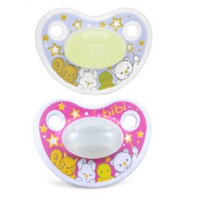 Bibi Fopspeen Happiness 4 Friends Glow in the Dark Dental 6-16 Maanden