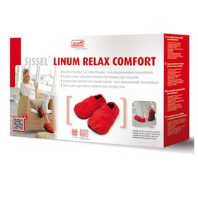 Sissel Linum Relax Pantoufles Thermiques avec Remplissage de Graines de Lin Confort Taille 34-40 Rouge