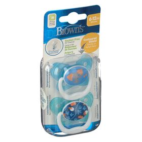 Dr Brown Fopspeen Blauw 6-12 Maanden