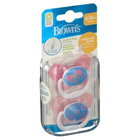 Dr Brown Fopspeen Roze 6-12 Maanden