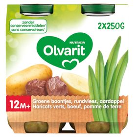 Olvarit Repas Haricots Verts-Bœuf-Pommes de Terre 12 Mois