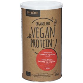 Purasana® Vegan Protein Mix Potiron - Tournesol - Chanvre Chocolat Bio