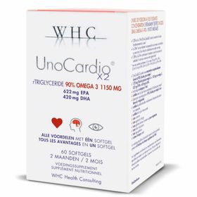 WHC UNOCARDIO Hooggedoseerde omega3 X2