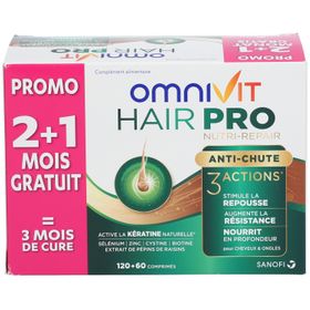 Omnivit Hair Pro | Maintien de Cheveux Sains | Promo 120 Comprimés + 60 Gratuits