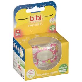 Bibi Fopspeen Happiness 4 Friends Glow in the Dark Natural 16 Maanden+