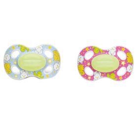 Bibi Fopspeen Happiness 4 Friends Glow in the Dark Natural 6-16 Maanden