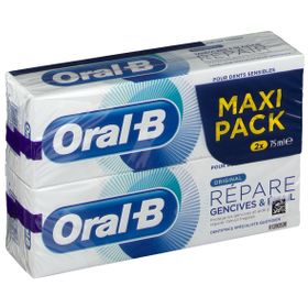 Oral B Dentifrice Gomme & Email Repair Original 2x75 ml + Oral B Gomme Email Repair Bain De Bouche 250 ml OFFERT