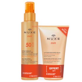 Nuxe Spray Solaire Fondant Visage & Corps SPF50 + Lait Fraîcheur Après-Soleil