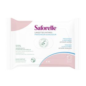 Saforelle® Lingettes Intimes Format Poche Biodégradables