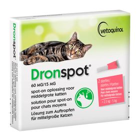 Dronspot® 60mg/15mg Spot-On Oplossing voor Middelgrote Katten