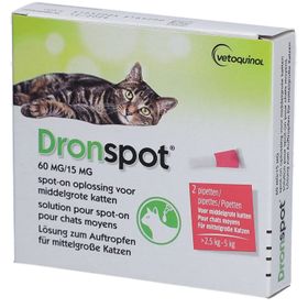 Dronspot® 60mg/15mg Spot-On Oplossing voor Middelgrote Katten