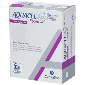 Aquacel AG Pansement en Mousse Non-Collant 5x5cm