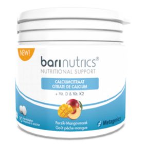 BariNutrics Citrate de Calcium + Vitamine D & Vitamine K2 Pêche - Mangue