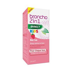 Broncho 2 en 1 Kids Sirop Contre la Toux Goût de Fraise - Toux Sèche, Toux Grasse