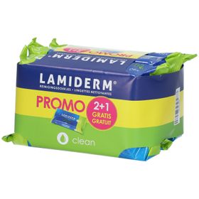Lamiderm® Clean Lingettes Humides Biodégradables 2+1 GRATUIT