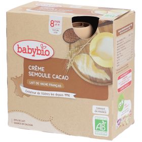 Babybio Semoule Cacao - Alimentation Biologique pour Bébé - Dessert - Goûter - dès 8 Mois