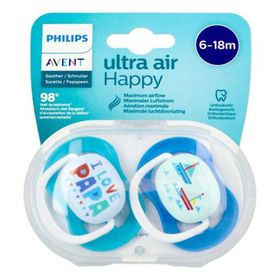 Philips Avent Ultra Air Sucette Papa 6-18 Moins SCF080/10