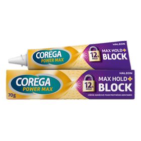 Corega Power Max Max Hold + Block Crème Adhesive