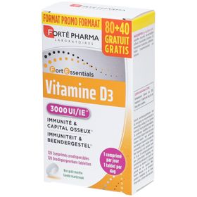 Forté Pharma Vitamine D3 3000UI + 40 Tabletten GRATIS