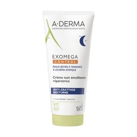 A-Derma Exomega Control Nuit crème émoliente réparatrice anti-grattage nocturne | Peau sèche tendance à l'eczéma atopique