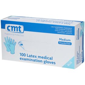 CMT Gloves Latex Powder Free Blue Medium