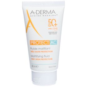A-Derma Protect AC Matterende Fluide SPF50+ | Zeer hoge zonnebescherming | Huid met neiging tot acné