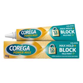 COREGA Power Max Crème adhésive pour prothèses dentaires - Max Hold + Block