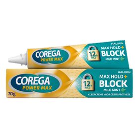 Corega Power Max Max Hold + Block Mild Mint Kleefcrème