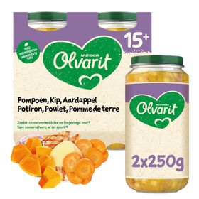 Olvarit | Petit Pot | Repas Bébé Dès 15 Mois | Poulet Potiron Pommes de Terre