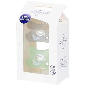 Difrax Sucettes Silicone 6-12M Natural Fit – Lot de 2 Tétines Durables – Pierre-CaramelSauge