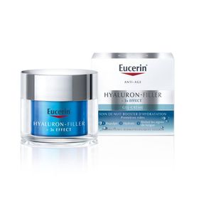 Eucerin Hyaluron-Filler + 3x Effect Soin de Nuit Booster d'Hydratation Gel-Crème