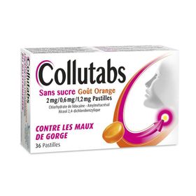 Collutabs Sans Sucre Goût Orange 2mg/0,6mg/1,2mg