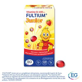 Fultium Junior | Vitamine D3 | Système immunitaire & Maintien d'Os forts