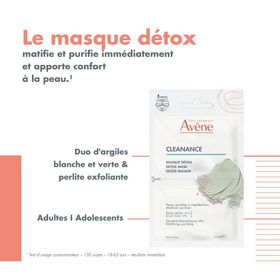 Avène Cleanance Masque Detox | Mattifiant | purifiant | Peau grasse | Imperfections