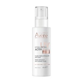 Avène Hyaluron Activ UV SPF50 Fluide Triple Efficacité Anti-Âge | Haute Protection | Peau sensible