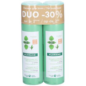Klorane Dry Shampoo with Nettle Oil Control Dark Hair DUO Verlaagde Prijs PROMO