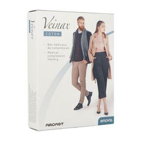 Enovis™ Veinax Medische compressiekniekousen Vrouw Katoen 2 Lang Zwart Maat 3