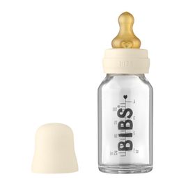 BIBS Zuigfles Glas 110ml Complete Set Ivory 0m+