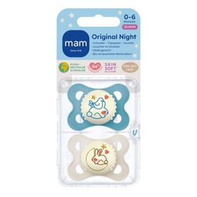MAM Original Night Fopspeen Silicone Blue 0-6