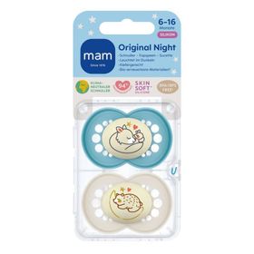 MAM Original Night Fopspeen Silicone Blue 6-16