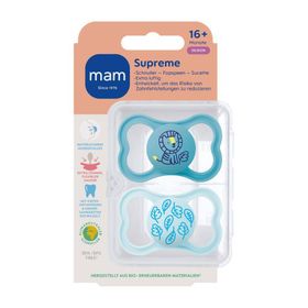 MAM Supreme Fopspeen Silicone Blue 16m+