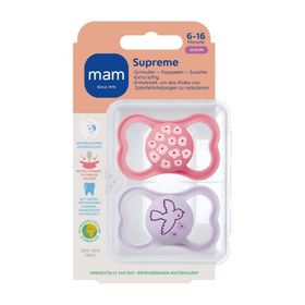 MAM Supreme Fopspeen Silicone Pink 6-16