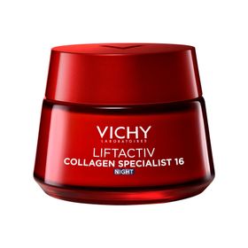 Vichy Liftactiv Collagen Specialist 16 Crème de Nuit | Soin Anti-âge et Anti-Rides | Peptides Pro-Collagène et Vitamine Cg