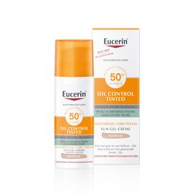 Eucerin Sun Oil Control SPF 50+ Dry Touch Gel-Crème Tinted Medium Onzuivere en Vette Huid + Cadeau: Eucerin After Sun Lotion 50 ml