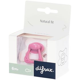 Difrax Fopspeen Natural 6m+ Berry Pink Bunny