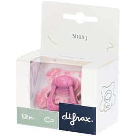 Difrax Fopspeen Natural 12m+ M Berry Pink Leafs