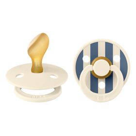 BIBS STUDIO Colour 2 Pack Pin - Ivory Steel Blue | Anatomic +6 maanden