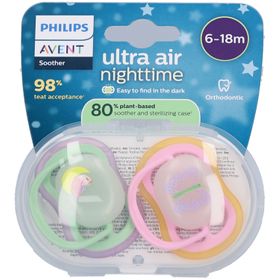 Philips Avent Sucette +6m Air Night oiseau/papillon